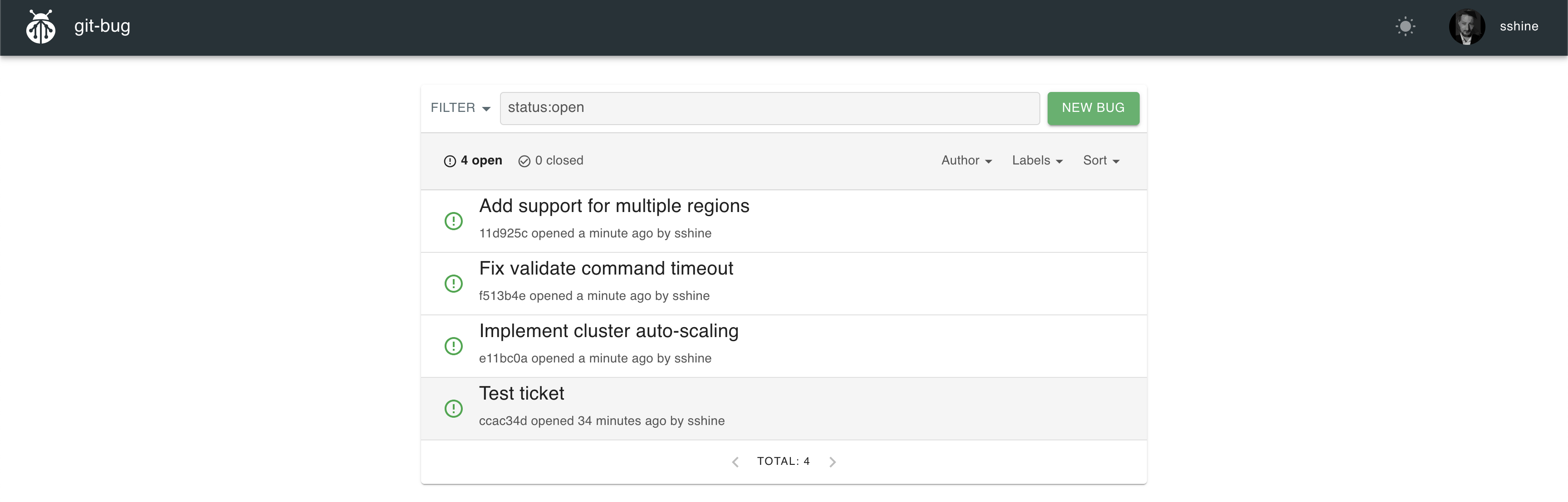 git bug webui